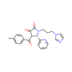 Cc1ccc(C(=O)C2C(=O)C(=O)N(CCCn3ccnc3)[C@@H]2c2ccccn2)cc1 ZINC000013550053