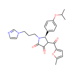 Cc1ccc(C(=O)C2C(=O)C(=O)N(CCCn3ccnc3)[C@H]2c2ccc(OC(C)C)cc2)o1 ZINC000009177330