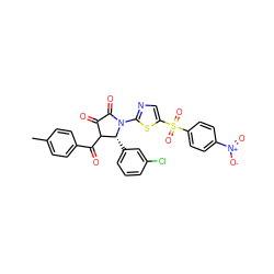 Cc1ccc(C(=O)C2C(=O)C(=O)N(c3ncc(S(=O)(=O)c4ccc([N+](=O)[O-])cc4)s3)[C@@H]2c2cccc(Cl)c2)cc1 ZINC000017777944