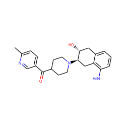 Cc1ccc(C(=O)C2CCN([C@@H]3Cc4c(N)cccc4C[C@H]3O)CC2)cn1 ZINC000096273562