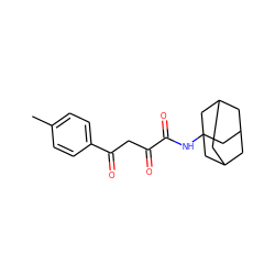 Cc1ccc(C(=O)CC(=O)C(=O)NC23CC4CC(CC(C4)C2)C3)cc1 ZINC000101137489