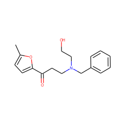 Cc1ccc(C(=O)CCN(CCO)Cc2ccccc2)o1 ZINC000045365122