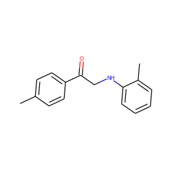 Cc1ccc(C(=O)CNc2ccccc2C)cc1 ZINC000000405245