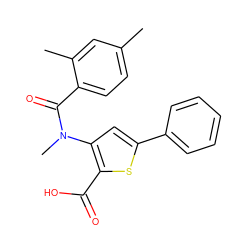 Cc1ccc(C(=O)N(C)c2cc(-c3ccccc3)sc2C(=O)O)c(C)c1 ZINC000003648495