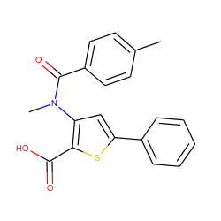 Cc1ccc(C(=O)N(C)c2cc(-c3ccccc3)sc2C(=O)O)cc1 ZINC000003648503