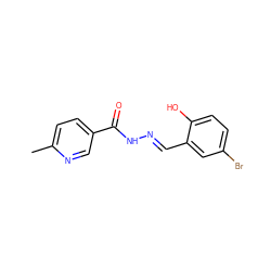 Cc1ccc(C(=O)N/N=C/c2cc(Br)ccc2O)cn1 ZINC000000361552