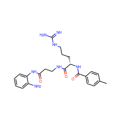 Cc1ccc(C(=O)N[C@@H](CCCNC(=N)N)C(=O)NCCC(=O)Nc2ccccc2N)cc1 ZINC000043019889