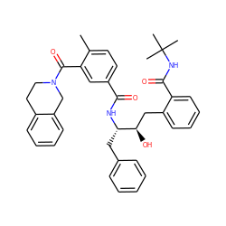 Cc1ccc(C(=O)N[C@@H](Cc2ccccc2)[C@H](O)Cc2ccccc2C(=O)NC(C)(C)C)cc1C(=O)N1CCc2ccccc2C1 ZINC000027769428