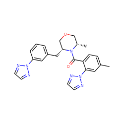 Cc1ccc(C(=O)N2[C@@H](C)COC[C@H]2Cc2cccc(-n3nccn3)c2)c(-n2nccn2)c1 ZINC000205634952