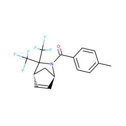 Cc1ccc(C(=O)N2[C@H]3C=C[C@@H](C3)C2(C(F)(F)F)C(F)(F)F)cc1 ZINC000100637255