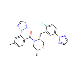 Cc1ccc(C(=O)N2C[C@@H](C)OC[C@H]2Cc2cc(-n3nccn3)ccc2F)c(-n2nccn2)c1 ZINC001772613234