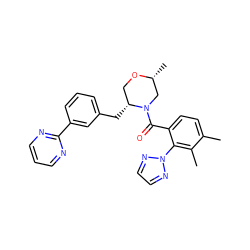 Cc1ccc(C(=O)N2C[C@@H](C)OC[C@H]2Cc2cccc(-c3ncccn3)c2)c(-n2nccn2)c1C ZINC000222086469