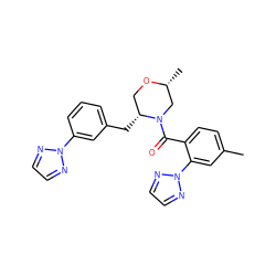 Cc1ccc(C(=O)N2C[C@@H](C)OC[C@H]2Cc2cccc(-n3nccn3)c2)c(-n2nccn2)c1 ZINC000205628799