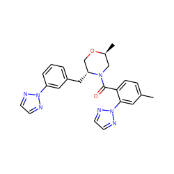 Cc1ccc(C(=O)N2C[C@H](C)OC[C@H]2Cc2cccc(-n3nccn3)c2)c(-n2nccn2)c1 ZINC000205664843