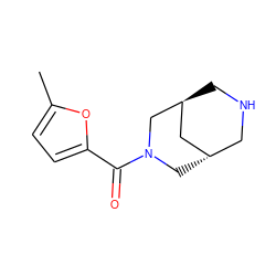 Cc1ccc(C(=O)N2C[C@H]3CNC[C@@H](C3)C2)o1 ZINC000101570652