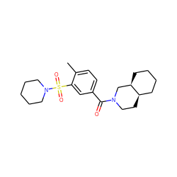 Cc1ccc(C(=O)N2CC[C@@H]3CCCC[C@@H]3C2)cc1S(=O)(=O)N1CCCCC1 ZINC000007690168