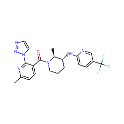 Cc1ccc(C(=O)N2CCC[C@@H](Nc3ccc(C(F)(F)F)cn3)[C@@H]2C)c(-n2ccnn2)n1 ZINC000218533945