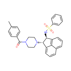 Cc1ccc(C(=O)N2CCN([C@H]3c4cccc5cccc(c45)[C@@H]3NS(=O)(=O)c3ccccc3)CC2)cc1 ZINC000020029392