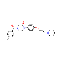 Cc1ccc(C(=O)N2CCN(c3ccc(OCCCN4CCCCC4)cc3)C(=O)C2)cc1 ZINC000028870191