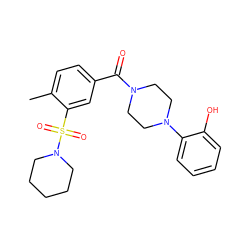 Cc1ccc(C(=O)N2CCN(c3ccccc3O)CC2)cc1S(=O)(=O)N1CCCCC1 ZINC000009056594