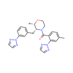 Cc1ccc(C(=O)N2CCO[C@@H](C)[C@H]2Cc2cccc(-n3nccn3)c2)c(-n2nccn2)c1 ZINC000222114417