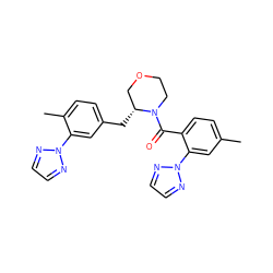 Cc1ccc(C(=O)N2CCOC[C@H]2Cc2ccc(C)c(-n3nccn3)c2)c(-n2nccn2)c1 ZINC000205634934