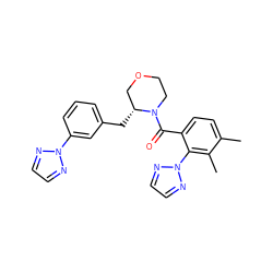 Cc1ccc(C(=O)N2CCOC[C@H]2Cc2cccc(-n3nccn3)c2)c(-n2nccn2)c1C ZINC000222127055