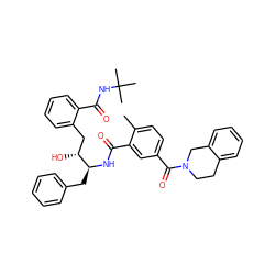 Cc1ccc(C(=O)N2CCc3ccccc3C2)cc1C(=O)N[C@@H](Cc1ccccc1)[C@H](O)Cc1ccccc1C(=O)NC(C)(C)C ZINC000027764573