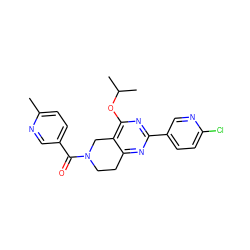 Cc1ccc(C(=O)N2CCc3nc(-c4ccc(Cl)nc4)nc(OC(C)C)c3C2)cn1 ZINC000096168391