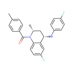 Cc1ccc(C(=O)N2c3ccc(F)cc3[C@@H](Nc3ccc(F)cc3)C[C@H]2C)cc1 ZINC000013490214