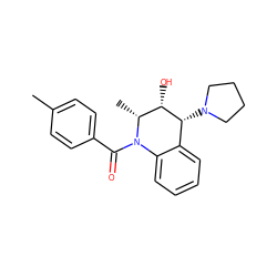 Cc1ccc(C(=O)N2c3ccccc3[C@@H](N3CCCC3)[C@@H](O)[C@H]2C)cc1 ZINC000096941845