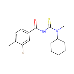 Cc1ccc(C(=O)NC(=S)N(C)C2CCCCC2)cc1Br ZINC000001003893