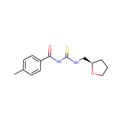 Cc1ccc(C(=O)NC(=S)NC[C@H]2CCCO2)cc1 ZINC000000301598