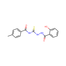 Cc1ccc(C(=O)NC(=S)NNC(=O)c2ccccc2O)cc1 ZINC000002064456