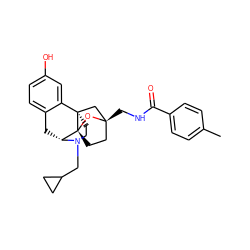 Cc1ccc(C(=O)NC[C@@]23CC[C@@]4(O2)[C@H]2Cc5ccc(O)cc5[C@@]4(CCN2CC2CC2)C3)cc1 ZINC000101396353