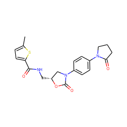 Cc1ccc(C(=O)NC[C@@H]2CN(c3ccc(N4CCCC4=O)cc3)C(=O)O2)s1 ZINC000113066729