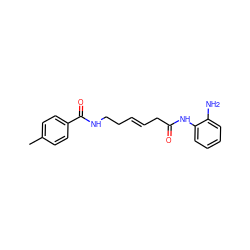 Cc1ccc(C(=O)NCC/C=C/CC(=O)Nc2ccccc2N)cc1 ZINC000117584894