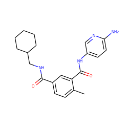 Cc1ccc(C(=O)NCC2CCCCC2)cc1C(=O)Nc1ccc(N)nc1 ZINC000040422803