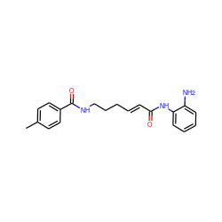 Cc1ccc(C(=O)NCCC/C=C/C(=O)Nc2ccccc2N)cc1 ZINC000117585869