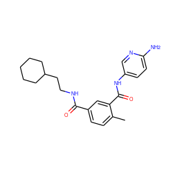 Cc1ccc(C(=O)NCCC2CCCCC2)cc1C(=O)Nc1ccc(N)nc1 ZINC000045497002