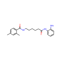 Cc1ccc(C(=O)NCCCCCC(=O)Nc2ccccc2N)c(C)c1 ZINC000117583332