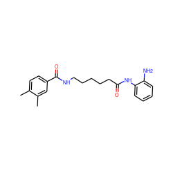 Cc1ccc(C(=O)NCCCCCC(=O)Nc2ccccc2N)cc1C ZINC000117586066