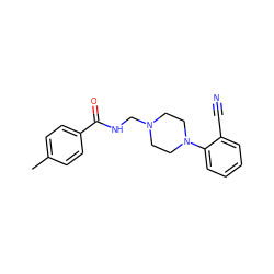 Cc1ccc(C(=O)NCN2CCN(c3ccccc3C#N)CC2)cc1 ZINC000013762308