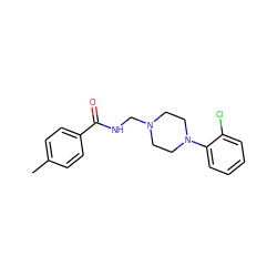 Cc1ccc(C(=O)NCN2CCN(c3ccccc3Cl)CC2)cc1 ZINC000013762306