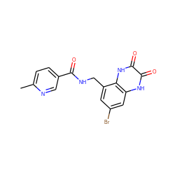 Cc1ccc(C(=O)NCc2cc(Br)cc3[nH]c(=O)c(=O)[nH]c23)cn1 ZINC000027553825