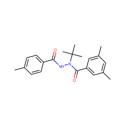 Cc1ccc(C(=O)NN(C(=O)c2cc(C)cc(C)c2)C(C)(C)C)cc1 ZINC000038883810