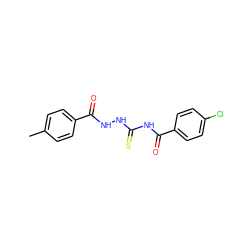 Cc1ccc(C(=O)NNC(=S)NC(=O)c2ccc(Cl)cc2)cc1 ZINC000002133920