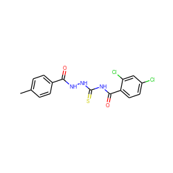 Cc1ccc(C(=O)NNC(=S)NC(=O)c2ccc(Cl)cc2Cl)cc1 ZINC000002135518