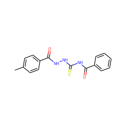 Cc1ccc(C(=O)NNC(=S)NC(=O)c2ccccc2)cc1 ZINC000002133401