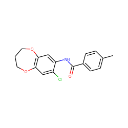Cc1ccc(C(=O)Nc2cc3c(cc2Cl)OCCCO3)cc1 ZINC000000387921